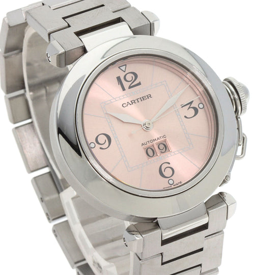 CARTIER Watches Mechanical Automatic W31058M7 Stainless Steel , Stainless Steel Silver Pasha C Big Date pink dial Boys Used Authentic