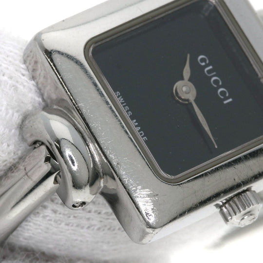 GUCCI Watches Quartz 1900L Stainless Steel , Stainless Steel Silver Square face Silver dial Women Used Authentic