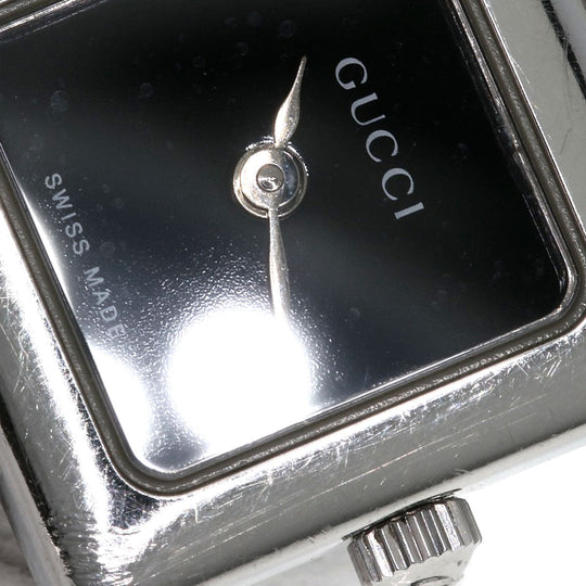 GUCCI Watches Quartz 1900L Stainless Steel , Stainless Steel Silver Square face Silver dial Women Used Authentic