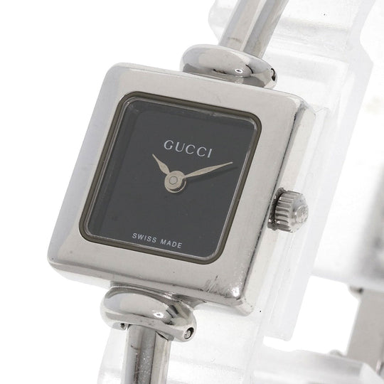 GUCCI Watches Quartz 1900L Stainless Steel , Stainless Steel Silver Square face Silver dial Women Used Authentic