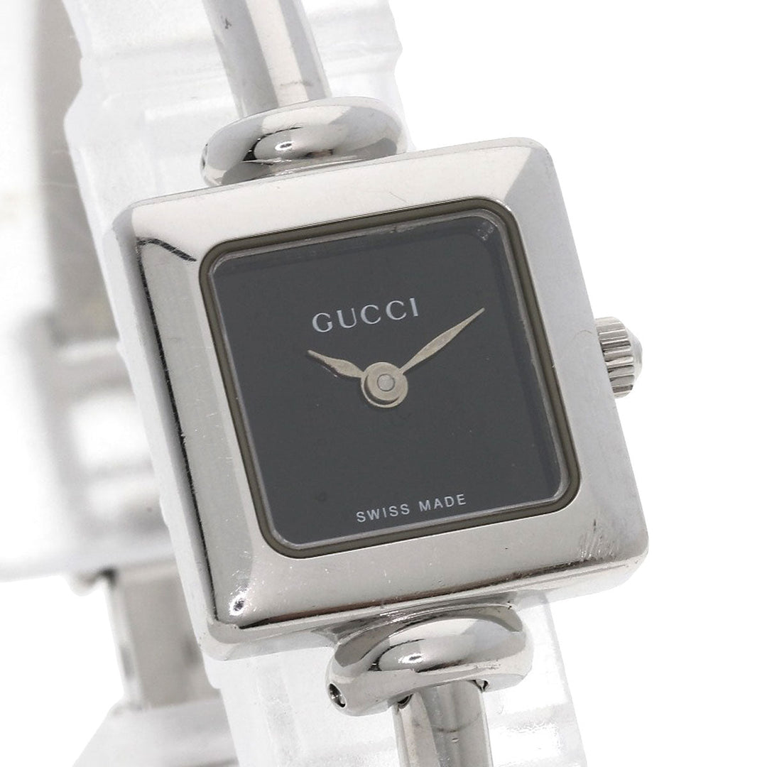 GUCCI Watches Quartz 1900L Stainless Steel , Stainless Steel Silver Square face Silver dial Women Used Authentic