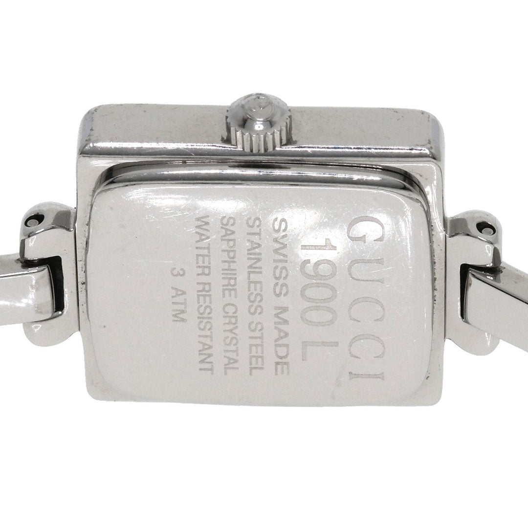 GUCCI Watches Quartz 1900L Stainless Steel , Stainless Steel Silver Square face Silver dial Women Used Authentic