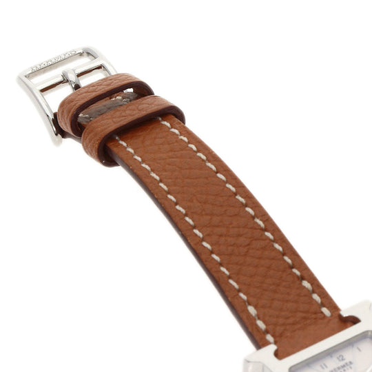 HERMES Watches Quartz HH1.110 Stainless Steel, Leather Silver H watch mini Silver dial Women Used Authentic