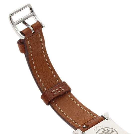 HERMES Watches Quartz HH1.110 Stainless Steel, Leather Silver H watch mini Silver dial Women Used Authentic