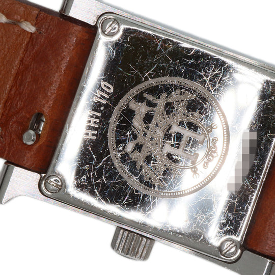 HERMES Watches Quartz HH1.110 Stainless Steel, Leather Silver H watch mini Silver dial Women Used Authentic