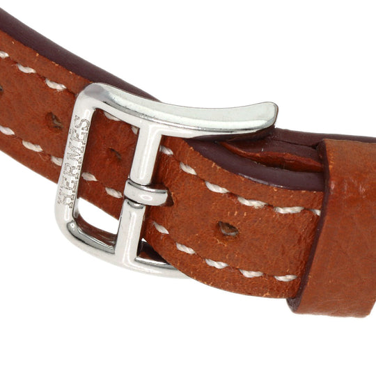 HERMES Watches Quartz HH1.110 Stainless Steel, Leather Silver H watch mini Silver dial Women Used Authentic