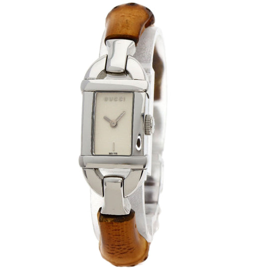 GUCCI Watches Quartz 6800L Stainless Steel Silver Bamboo Silver dial