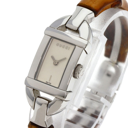 GUCCI Watches Quartz 6800L Stainless Steel Silver Bamboo Silver dial