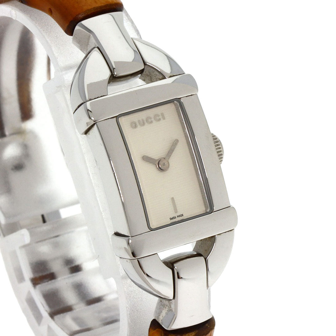 GUCCI Watches Quartz 6800L Stainless Steel Silver Bamboo Silver dial