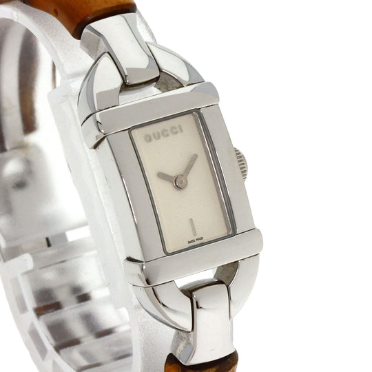GUCCI Watches Quartz 6800L Stainless Steel Silver Bamboo Silver dial