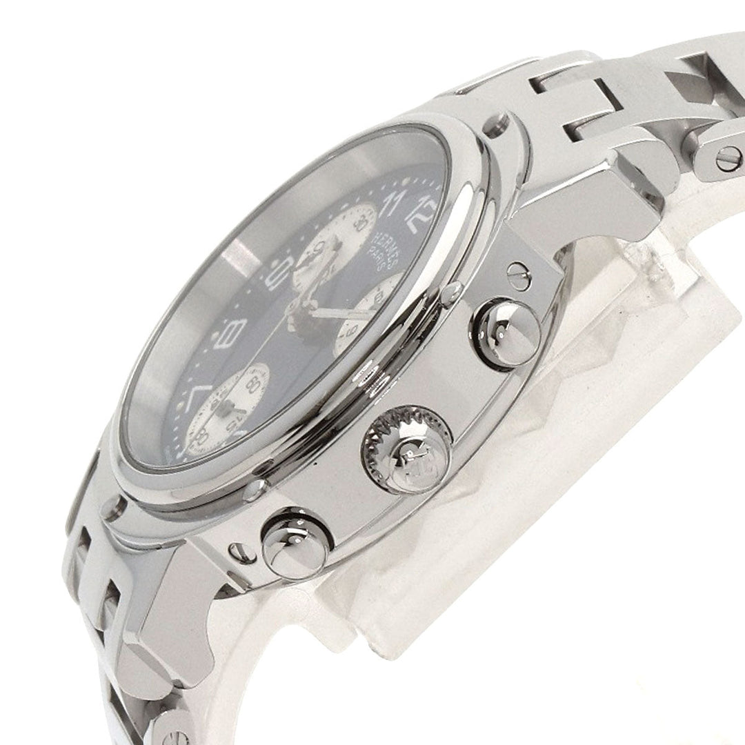 HERMES Watches Quartz CL1.310 Stainless Steel Silver Clipper Chronograph blue dial