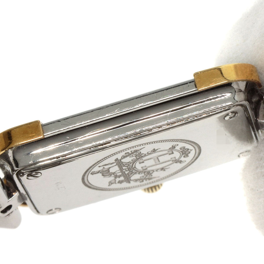 HERMES Watches Quartz CR1.220 Stainless Steel , SSxGP gold Clojure white dial Women Used Authentic
