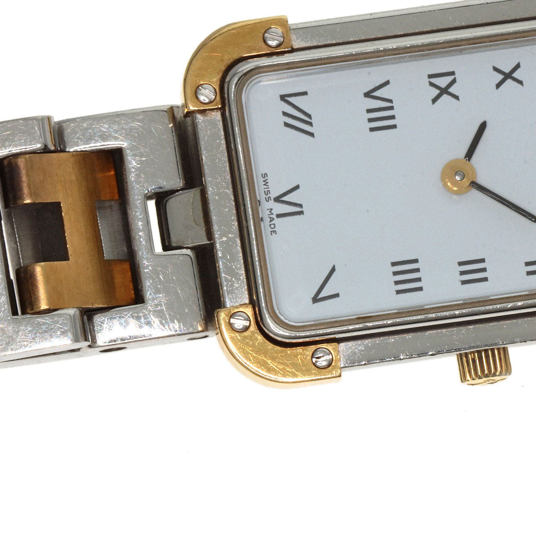HERMES Watches Quartz CR1.220 Stainless Steel , SSxGP gold Clojure white dial Women Used Authentic