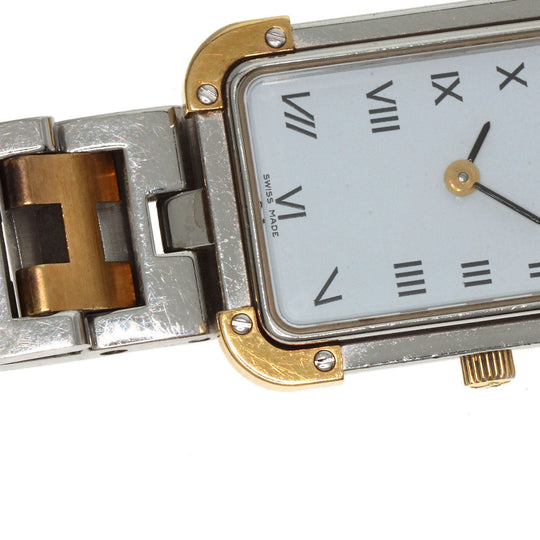 HERMES Watches Quartz CR1.220 Stainless Steel , SSxGP gold Clojure white dial Women Used Authentic