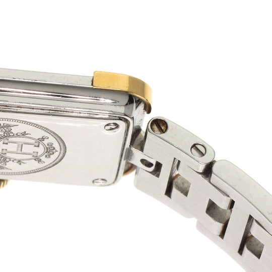HERMES Watches Quartz CR1.220 Stainless Steel , SSxGP gold Clojure white dial Women Used Authentic