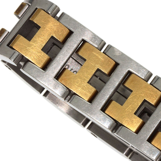 HERMES Watches Quartz CR1.220 Stainless Steel , SSxGP gold Clojure white dial Women Used Authentic
