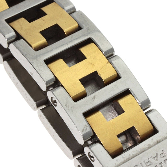 HERMES Watches Quartz CR1.220 Stainless Steel , SSxGP gold Clojure white dial Women Used Authentic