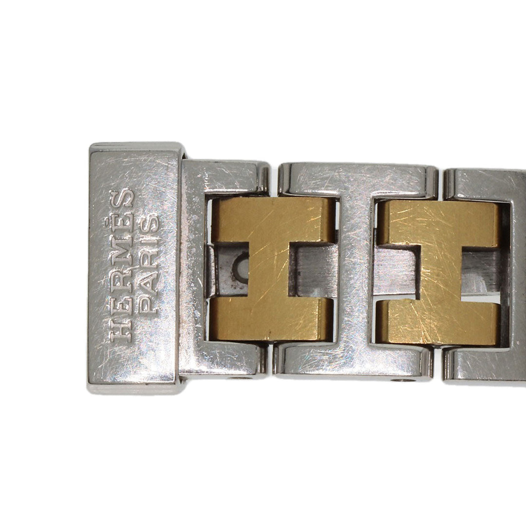 HERMES Watches Quartz CR1.220 Stainless Steel , SSxGP gold Clojure white dial Women Used Authentic