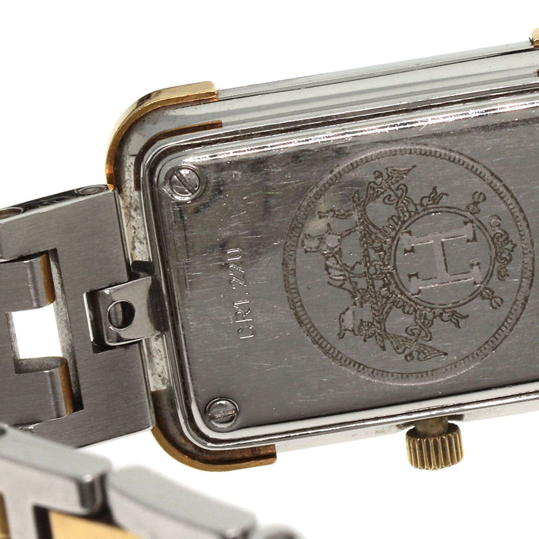 HERMES Watches Quartz CR1.220 Stainless Steel , SSxGP gold Clojure white dial Women Used Authentic