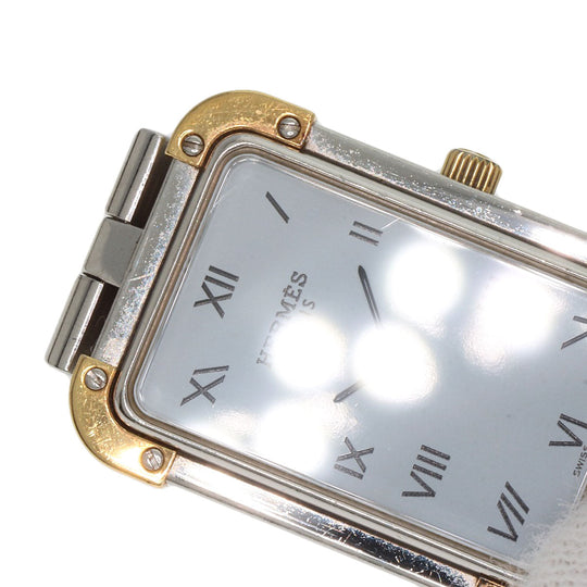 HERMES Watches Quartz CR1.220 Stainless Steel , SSxGP gold Clojure white dial Women Used Authentic