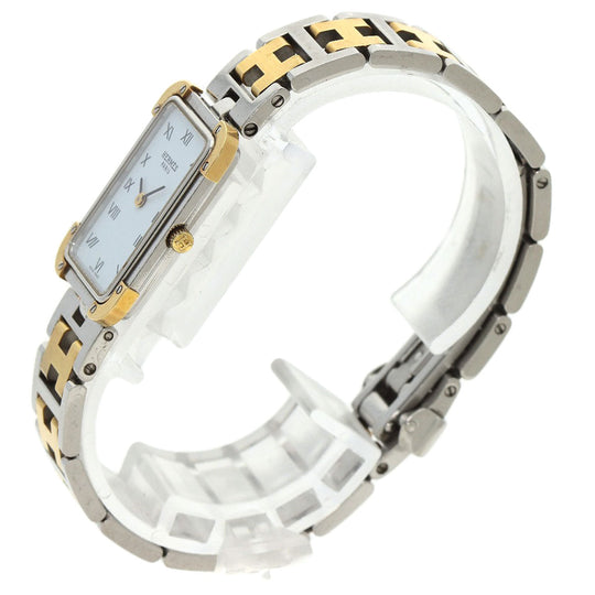 HERMES Watches Quartz CR1.220 Stainless Steel , SSxGP gold Clojure white dial Women Used Authentic