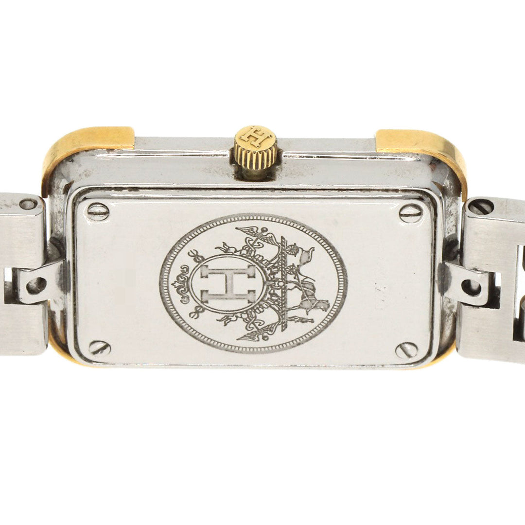HERMES Watches Quartz CR1.220 Stainless Steel , SSxGP gold Clojure white dial Women Used Authentic