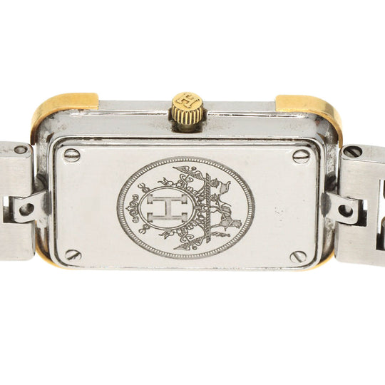 HERMES Watches Quartz CR1.220 Stainless Steel , SSxGP gold Clojure white dial Women Used Authentic
