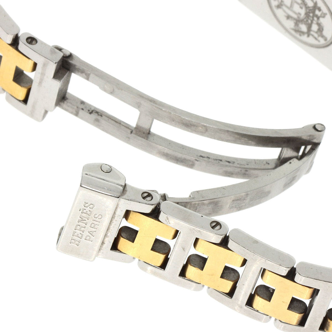 HERMES Watches Quartz CR1.220 Stainless Steel , SSxGP gold Clojure white dial Women Used Authentic