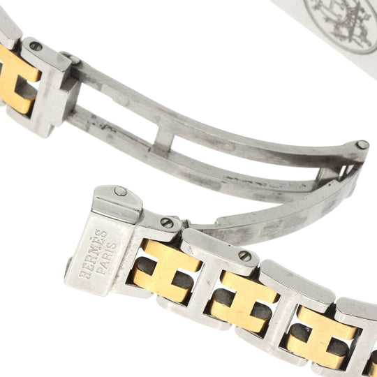 HERMES Watches Quartz CR1.220 Stainless Steel , SSxGP gold Clojure white dial Women Used Authentic