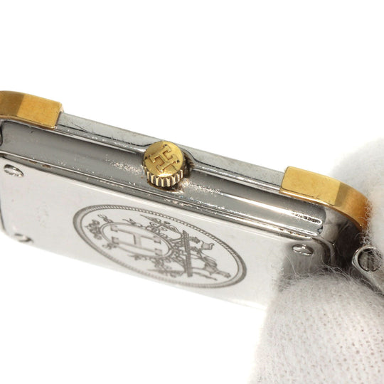 HERMES Watches Quartz CR1.220 Stainless Steel , SSxGP gold Clojure white dial Women Used Authentic