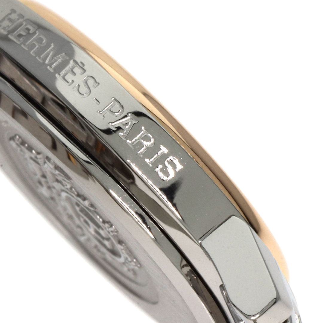 HERMES Watches Quartz CO1.222 Stainless Steel, SSxPGP, Diamond gold Clipper oval White shell dial Women Used Authentic
