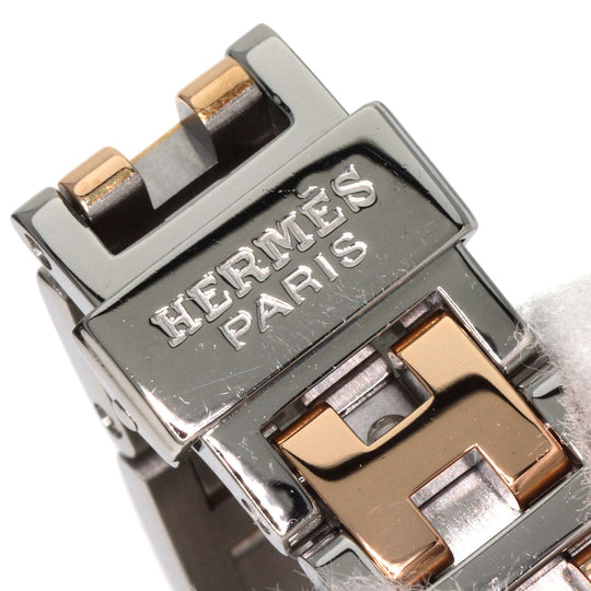 HERMES Watches Quartz CO1.222 Stainless Steel, SSxPGP, Diamond gold Clipper oval White shell dial Women Used Authentic