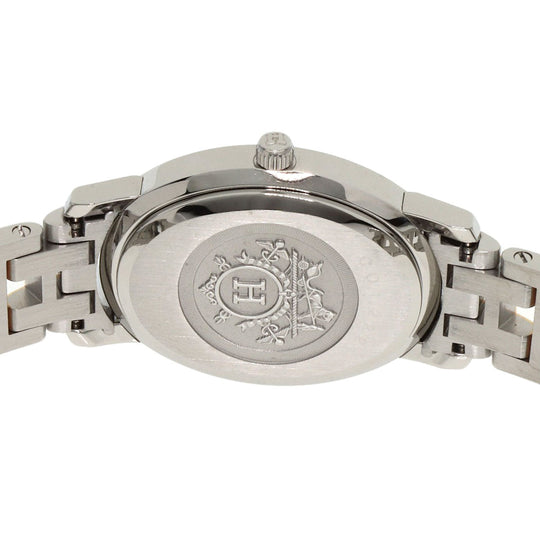HERMES Watches Quartz CO1.222 Stainless Steel, SSxPGP, Diamond gold Clipper oval White shell dial Women Used Authentic