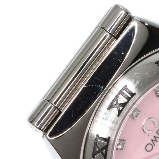 OMEGA Watches Quartz 1566.66 Stainless Steel , Stainless Steel Silver Constellation Mini My Choice 4P 12P Diamond Pink shell dial Women Used Authentic