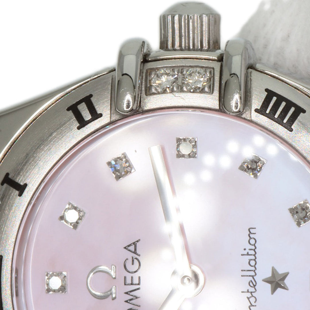 OMEGA Watches Quartz 1566.66 Stainless Steel , Stainless Steel Silver Constellation Mini My Choice 4P 12P Diamond Pink shell dial Women Used Authentic