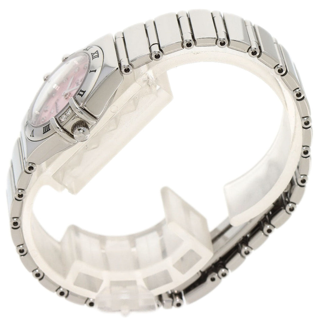 OMEGA Watches Quartz 1566.66 Stainless Steel , Stainless Steel Silver Constellation Mini My Choice 4P 12P Diamond Pink shell dial Women Used Authentic