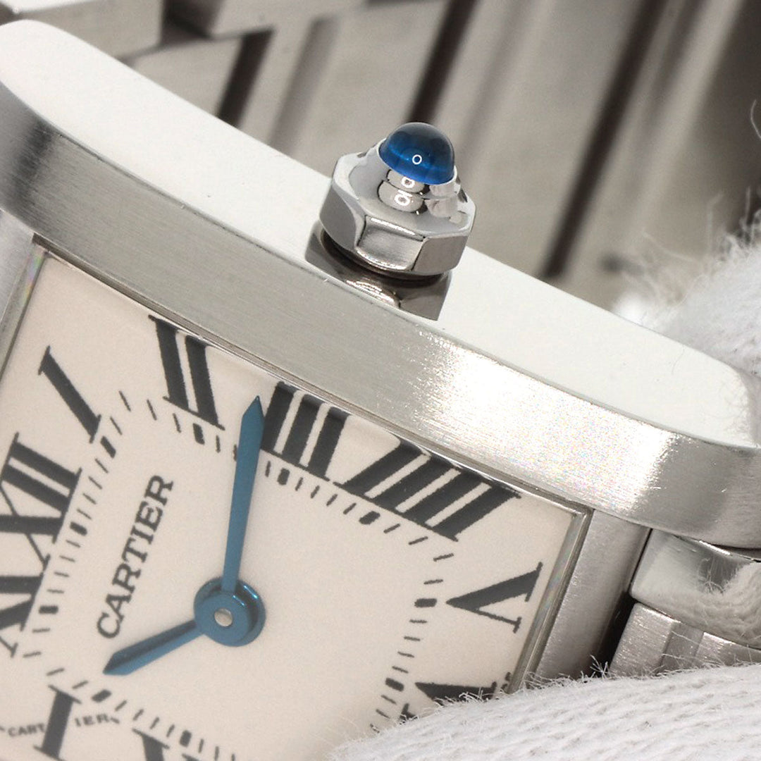 CARTIER Watches Quartz W51008Q3 Stainless Steel , Stainless Steel Silver Tank francaise SM Silver dial Women Used Authentic