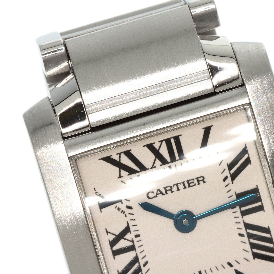 CARTIER Watches Quartz W51008Q3 Stainless Steel , Stainless Steel Silver Tank francaise SM Silver dial Women Used Authentic