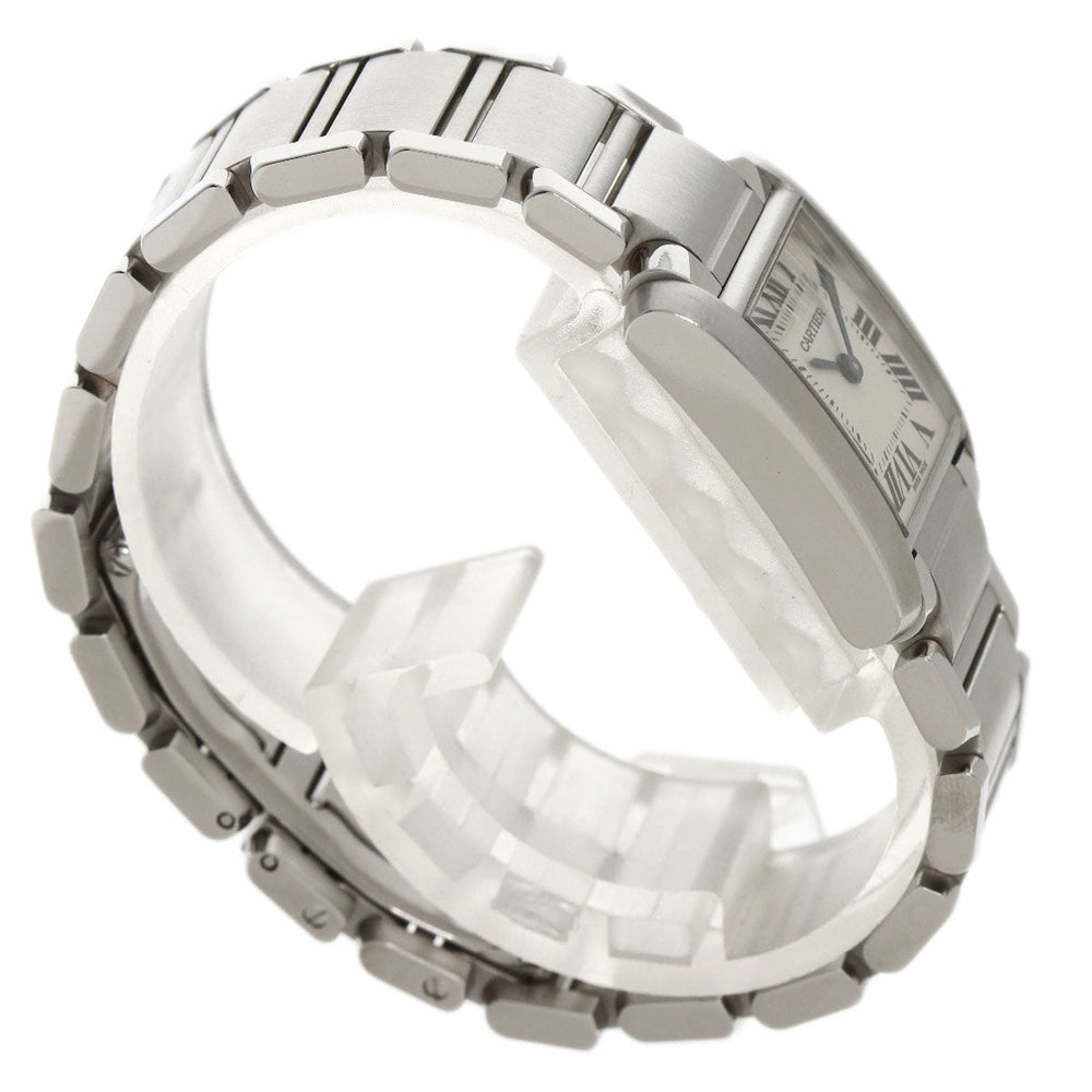 CARTIER Watches Quartz W51008Q3 Stainless Steel , Stainless Steel Silver Tank francaise SM Silver dial Women Used Authentic