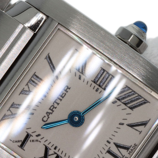 CARTIER Watches Quartz W51008Q3 Stainless Steel , Stainless Steel Silver Tank francaise SM Silver dial Women Used Authentic