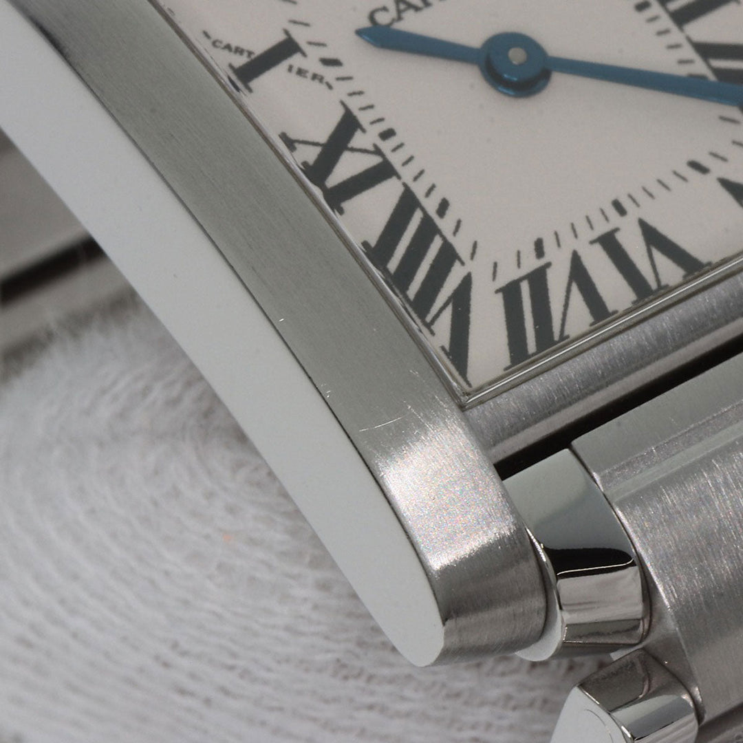 CARTIER Watches Quartz W51008Q3 Stainless Steel , Stainless Steel Silver Tank francaise SM Silver dial Women Used Authentic