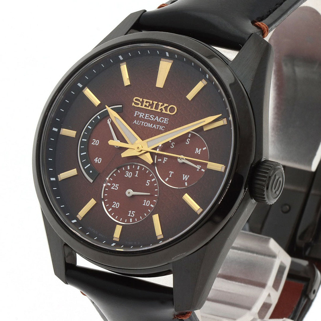 SEIKO Watches Mechanical Automatic SARW063 6R21-01J0 Stainless Steel, Leather black Presage Limited to 2000 pieces Brown dial mens Used Authentic