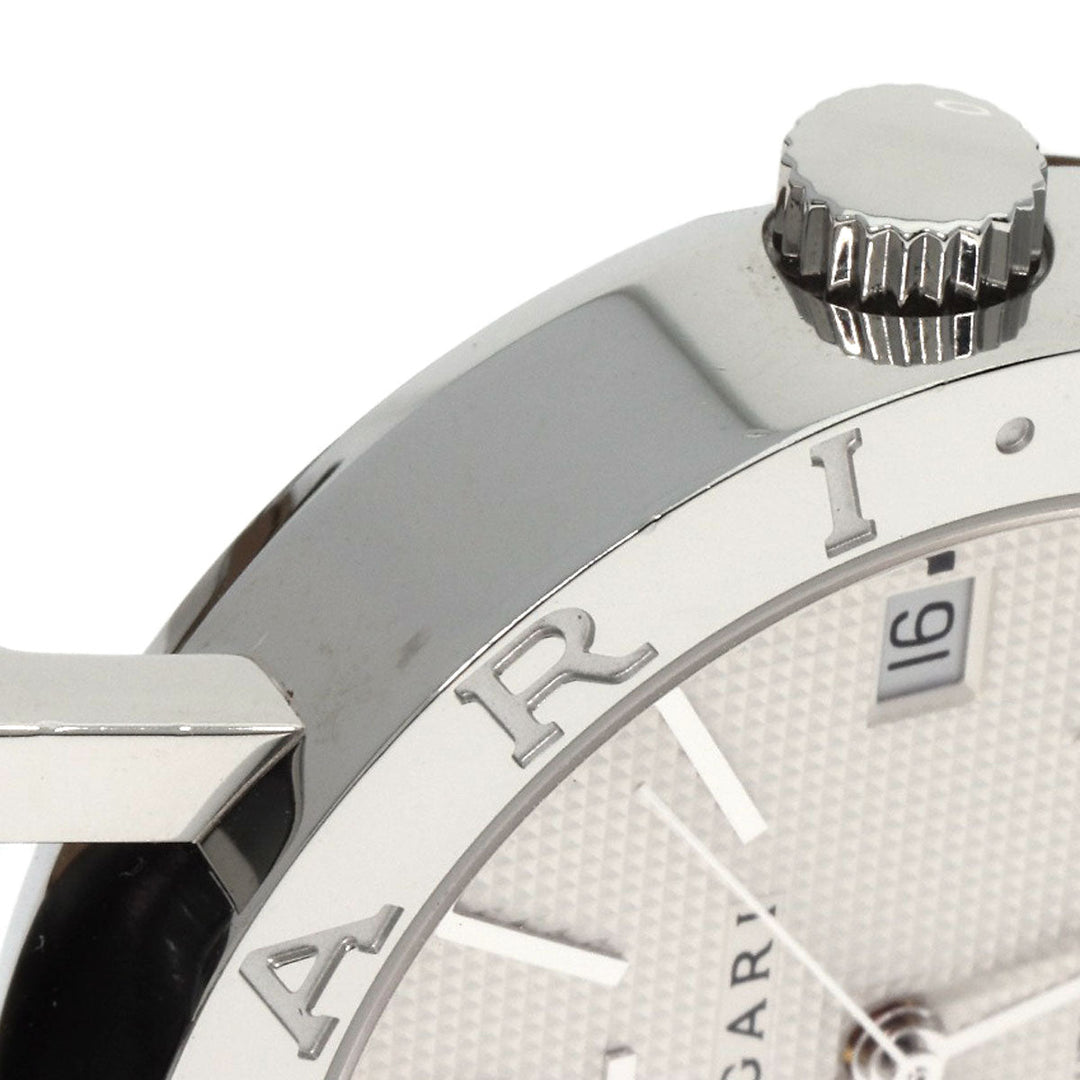 BVLGARI Watches Mechanical Automatic BB38SLD Stainless Steel, Leather Silver Bulgari Bulgari Silver dial mens Used Authentic