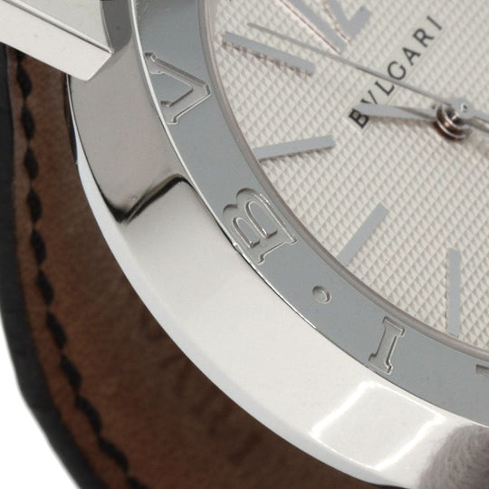 BVLGARI Watches Mechanical Automatic BB38SLD Stainless Steel, Leather Silver Bulgari Bulgari Silver dial mens Used Authentic
