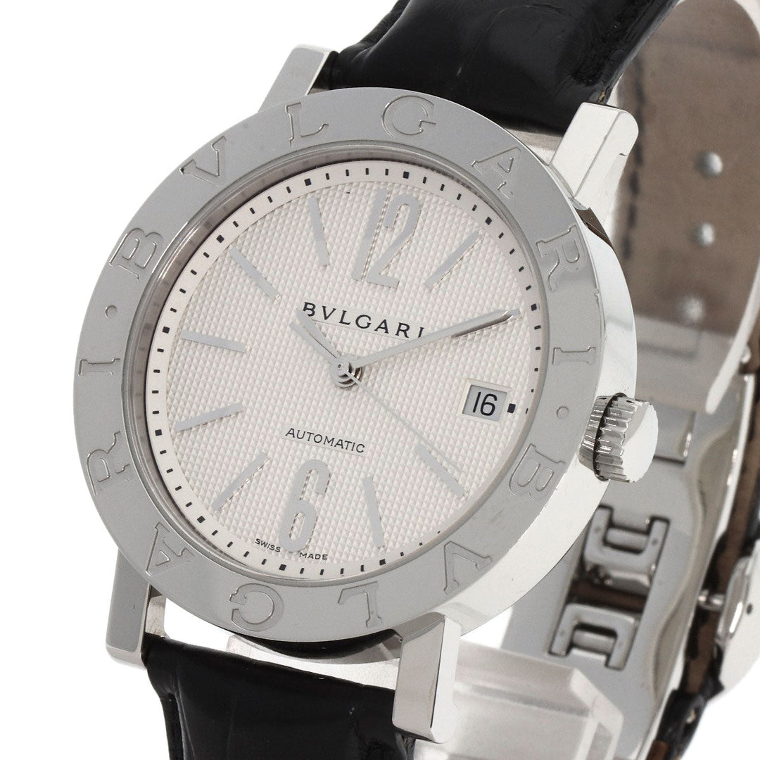 BVLGARI Watches Mechanical Automatic BB38SLD Stainless Steel, Leather Silver Bulgari Bulgari Silver dial mens Used Authentic