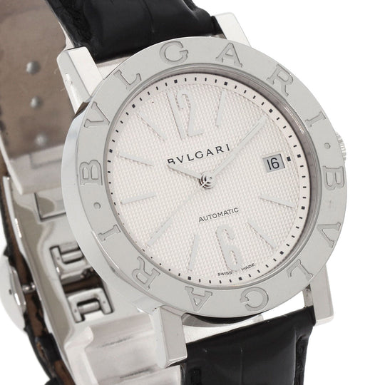 BVLGARI Watches Mechanical Automatic BB38SLD Stainless Steel, Leather Silver Bulgari Bulgari Silver dial mens Used Authentic