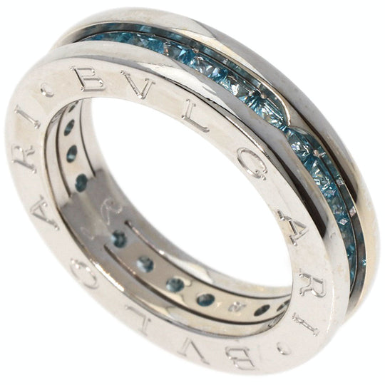 BVLGARI Ring K18WG Silver B-zero1 B-zero1 XS 1 Band Blue Topaz Women Used Authentic