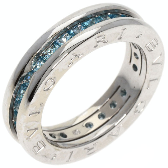 BVLGARI Ring K18WG Silver B-zero1 B-zero1 XS 1 Band Blue Topaz Women Used Authentic