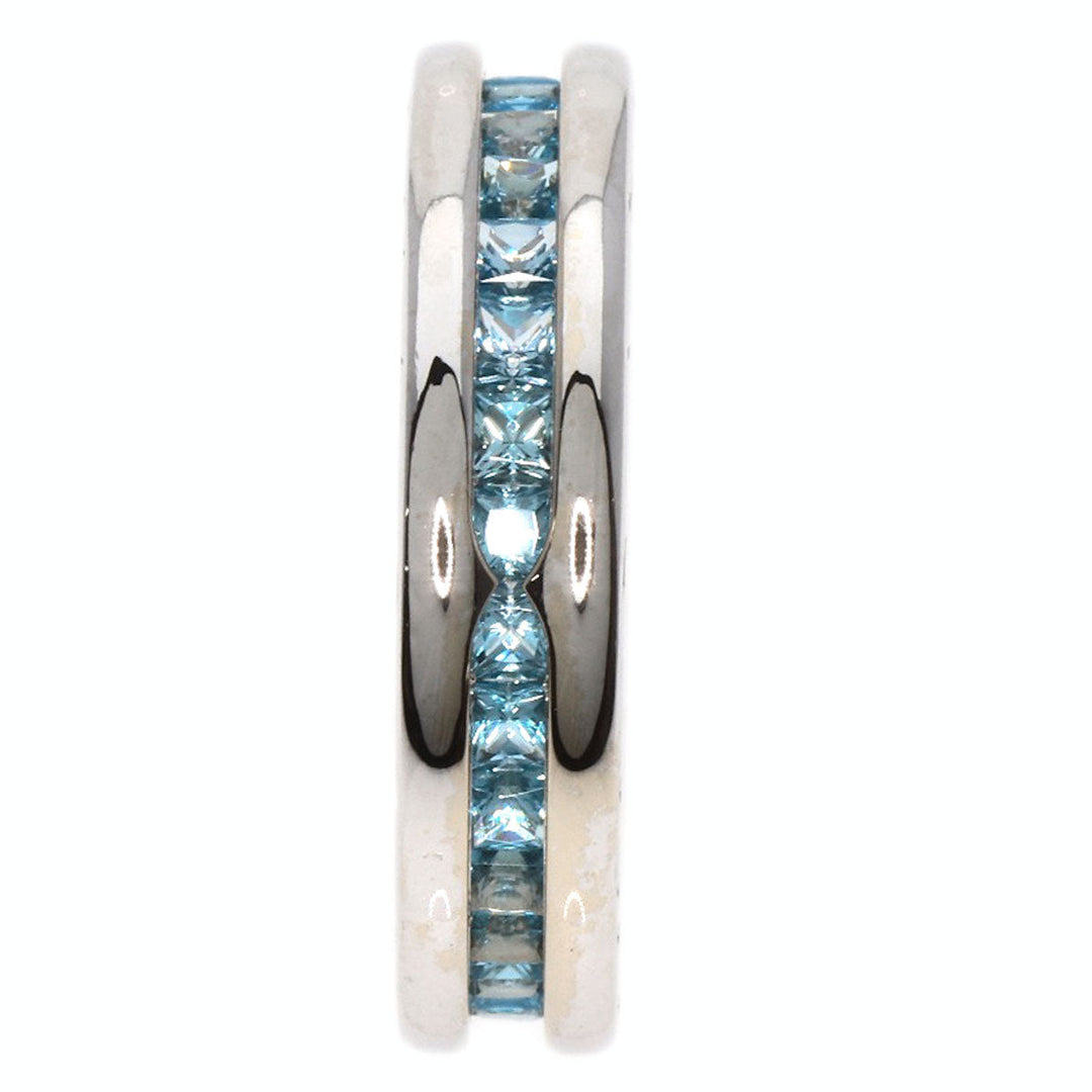 BVLGARI Ring K18WG Silver B-zero1 B-zero1 XS 1 Band Blue Topaz Women Used Authentic