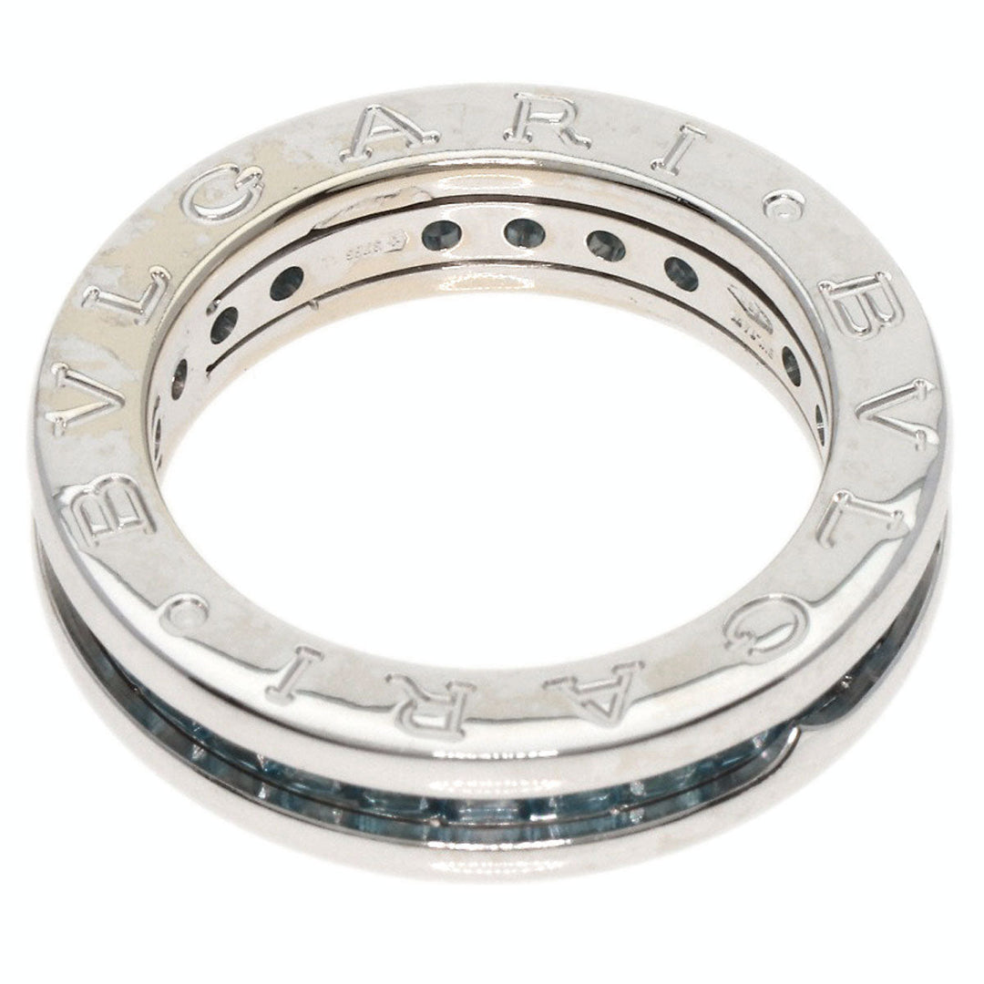 BVLGARI Ring K18WG Silver B-zero1 B-zero1 XS 1 Band Blue Topaz Women Used Authentic